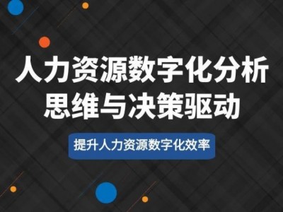 人力資源數(shù)字化分析思維與決策驅動